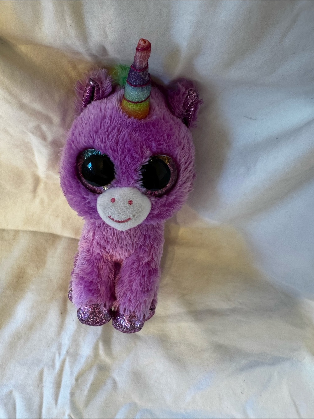 Ty Purple Unicorn Plush Rosette with Rainbow Horn